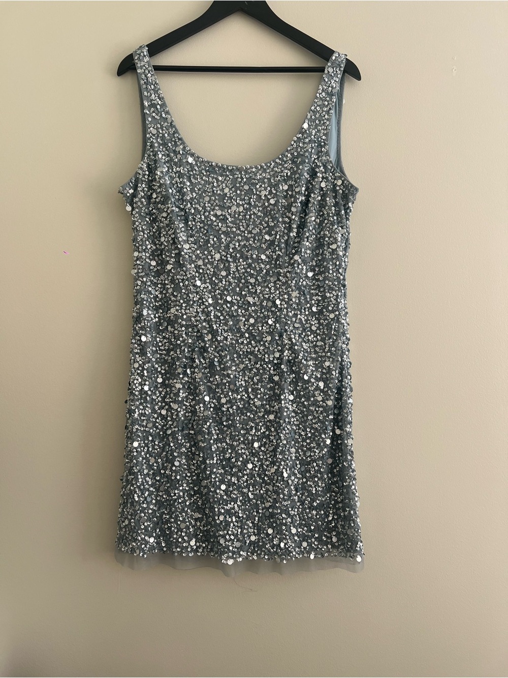 Silver Sequin Evening Dress